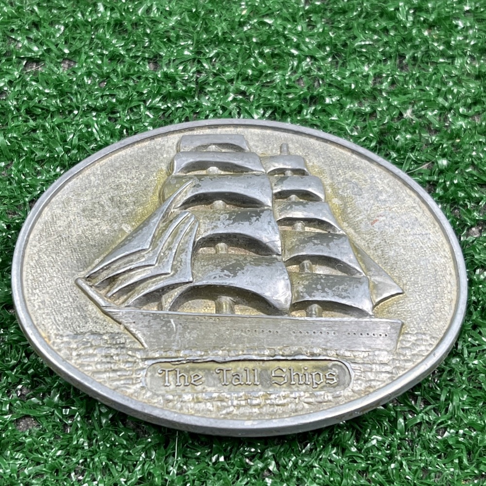 The Tall Ships Sailing Ship Boat Clipper Schooner Yacht Vintage Belt Buckle‎